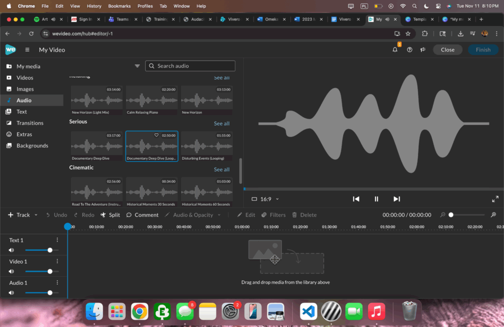 Screenshot showing selected content appearing in the preview window

